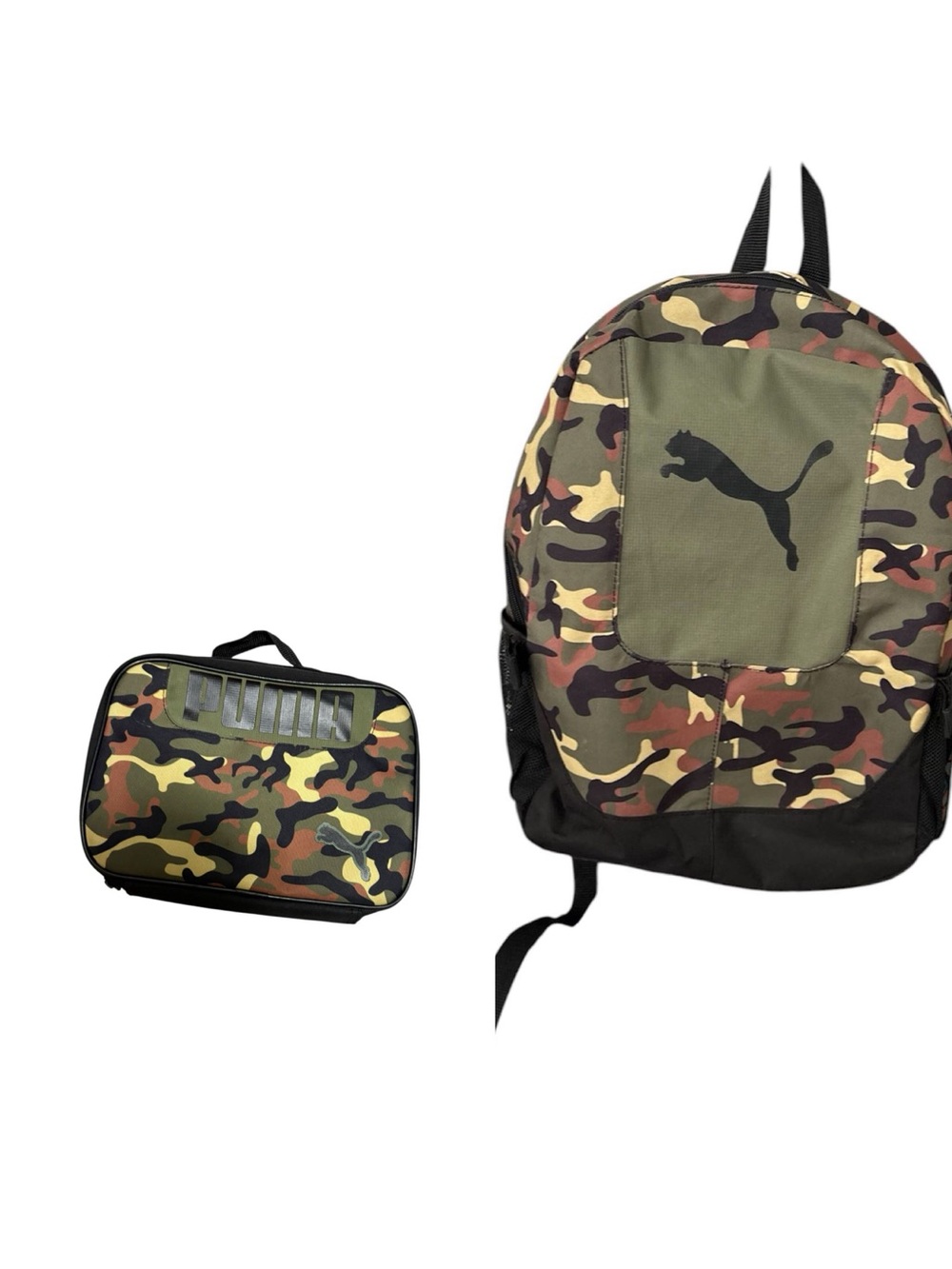 Puma Camouflage Backpack and Lunch Bag Set - Olive Green Camo